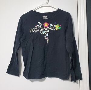 Joe Boxer Girls Size Medium Black 100% Animal Kids Long Sleeve Shirt